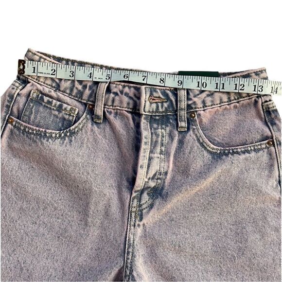 Wild Fable womens High Rise Bermuda Denim Acid Wash Pink Size 0 NWT - Picture 15 of 16